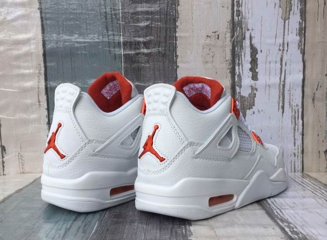 Air Jordan 4 White Red Men Basketball Shoes;